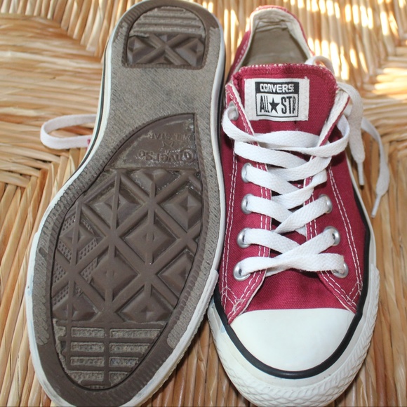 Unisex Red Converse All Star Chuck Taylor Ox - Picture 6 of 7